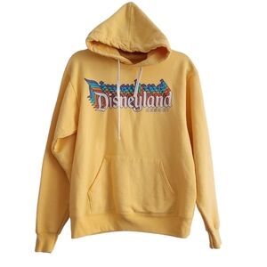 Disney‎ Parks Women Small Disneyland Resort Yellow Pullover Sweatshirt Hoodie